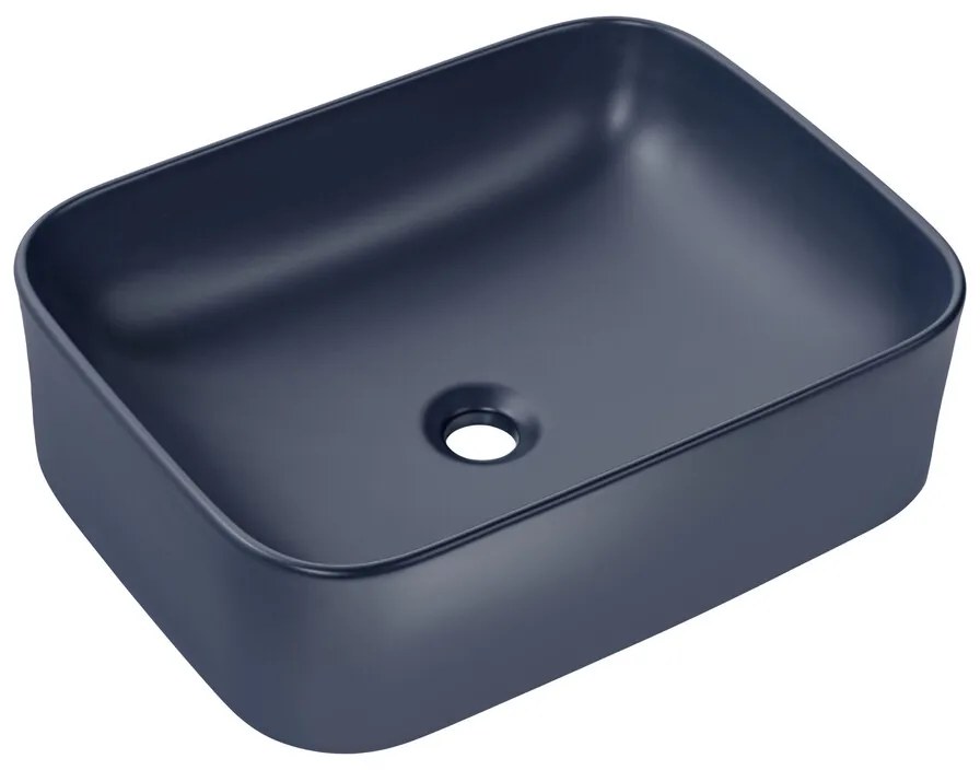 Súprava keramického umývadla na dosku a výpuste Kama 50 cm modrá
