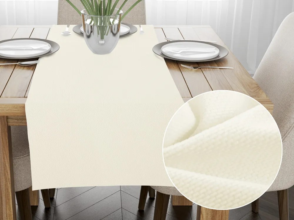 Biante Zamatový behúň na stôl Velvet Brick SVB-203 Smotanový 35x120 cm
