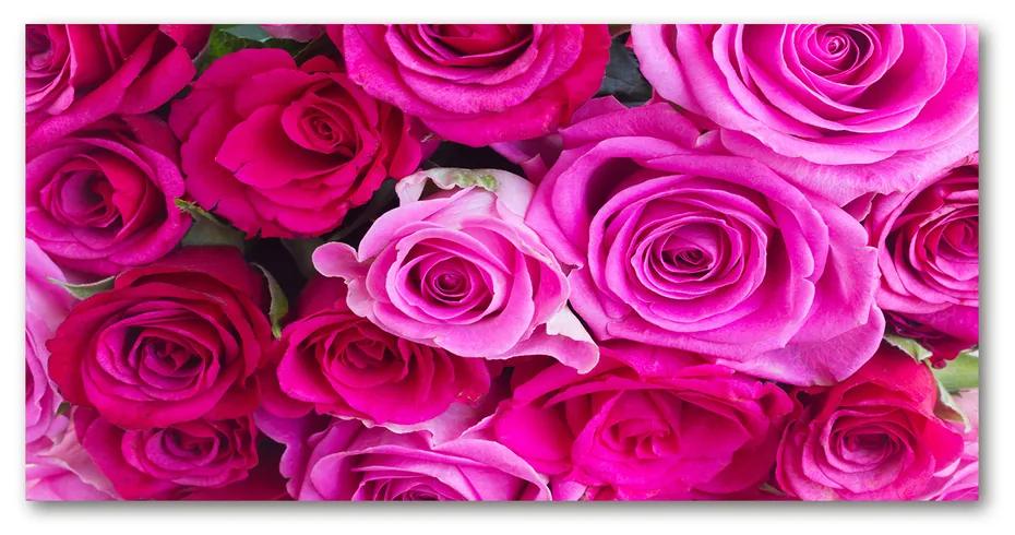 Foto obraz akrylové sklo Kytica ružových ruží pl-oa-140x70-f-119338760