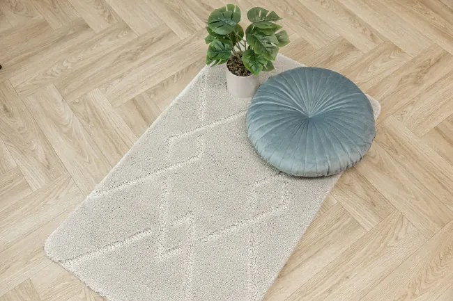 Kúpeľňový koberček Moreno svetlosivý, kosoštvorce