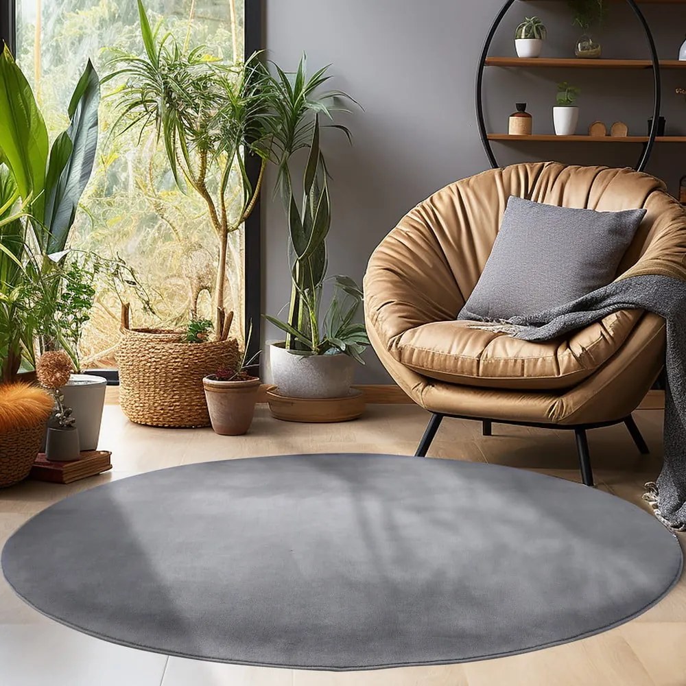 Sivý prateľný okrúhly koberec ø 120 cm Sky – Ayyildiz Carpets
