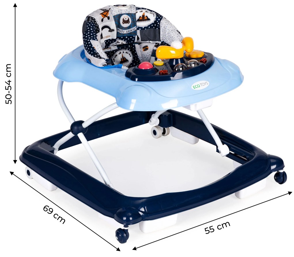 WELLHOX Detské chodítko so zvukovým multimediálnym panelom