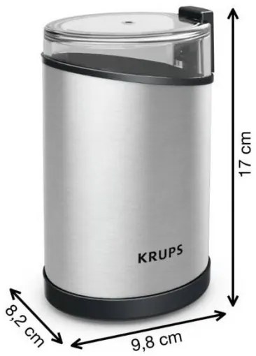 Krups - Elektrický mlynček na kávu 85g FAST-TOUCH 200W/230V chróm