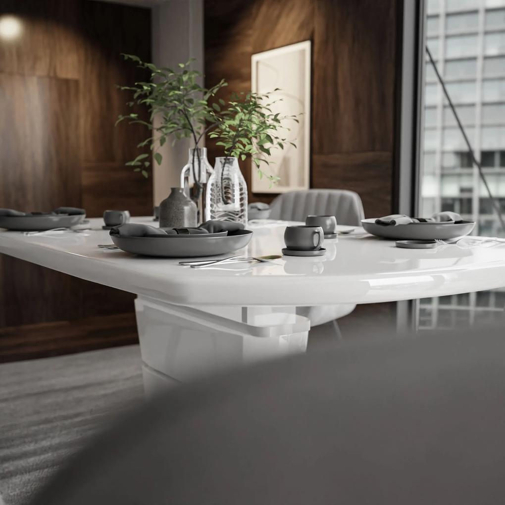NIRA Rozkladací jedálenský stôl biela / šedá 140 - 180 cm