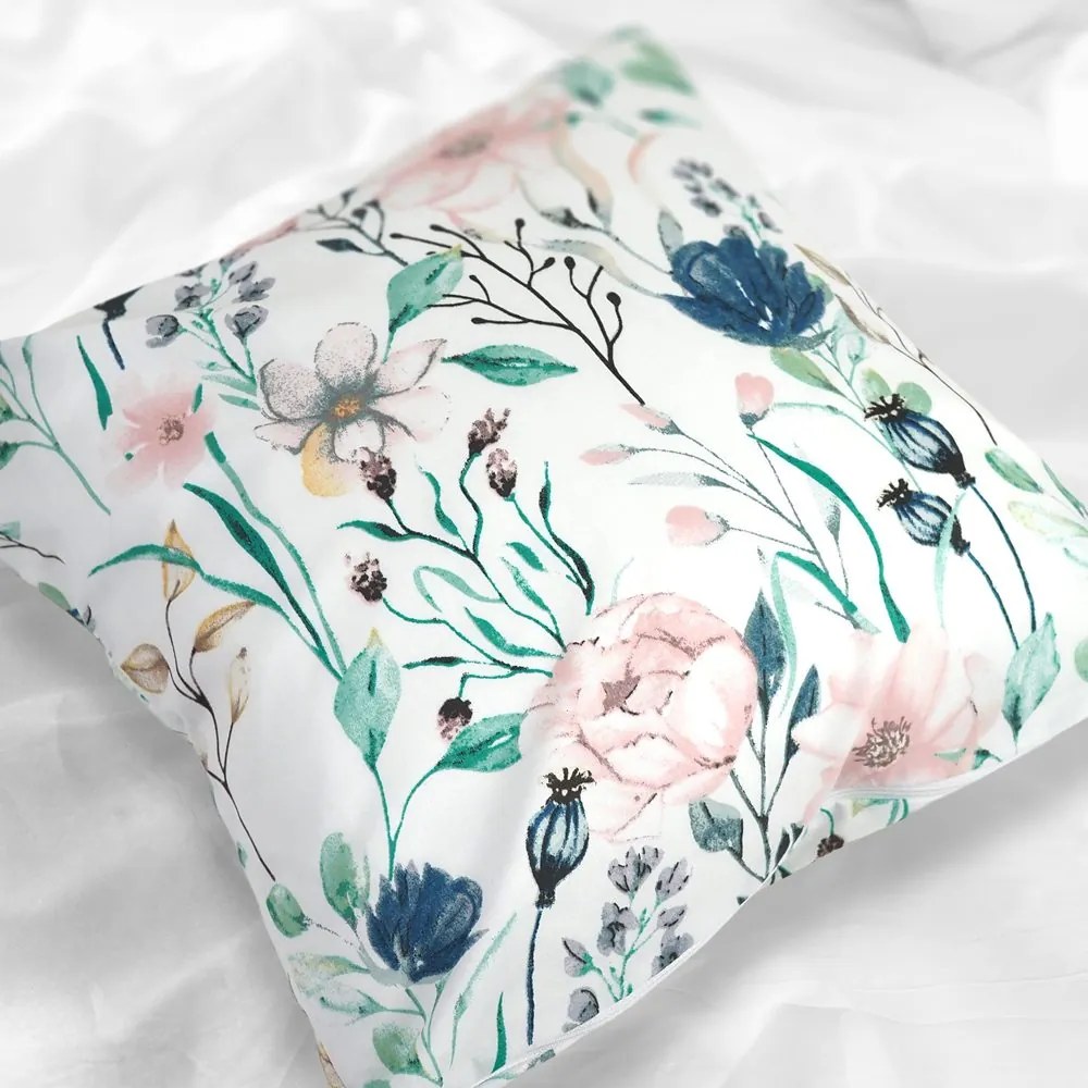 Polášek Bavlnená obliečka na vankúšik - Biele pierka | 40 x 40 cm