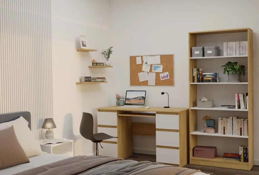 Regál Onyx R80 80 cm dub remeselný/biely