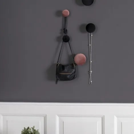 Věšák knoflíky GIZA HOUSE NORDIC set 3ks samet růžový House Nordic 4494021