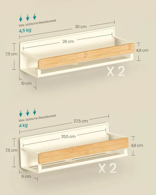 Sada kuchynských políc KCS062WD01 (4 ks)