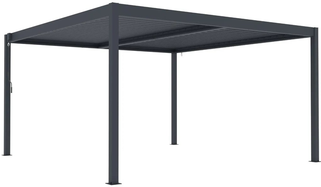 Hliníková bioklimatická pergola s lamelami BestBerg BBP-16G / 4 x 4 m / sivá