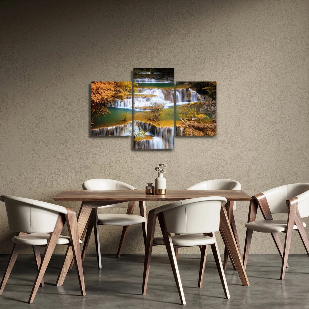 Obraz - Vodopády Huay Mae Khamin, Thajsko (90x60 cm)