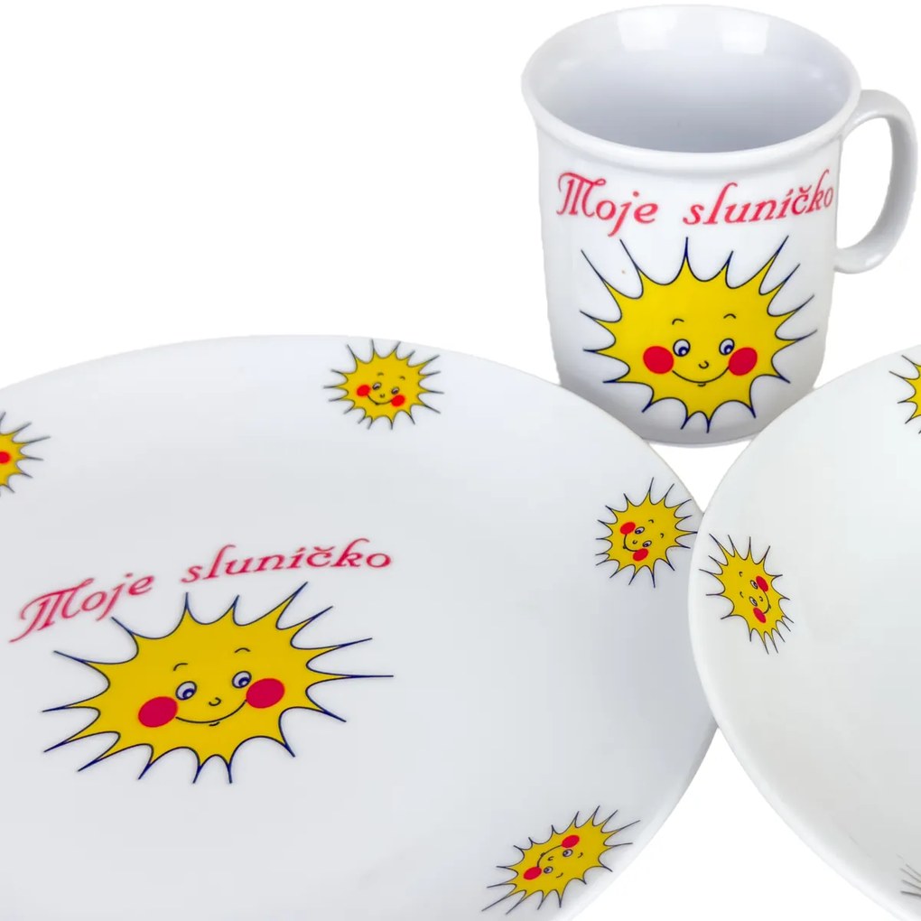 Thun 3-dielna detská jedálenská súprava Slniečko mix