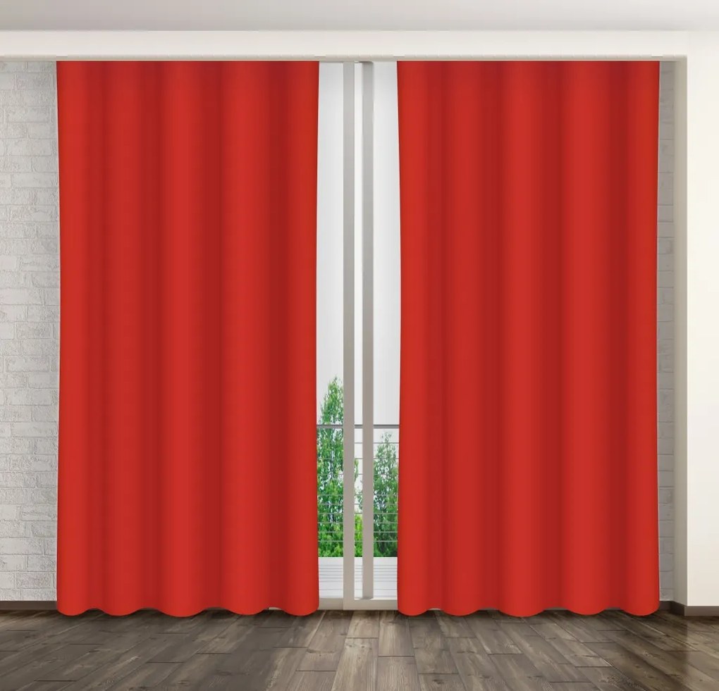 Dekorstudio Jednofarebný záves červený ZMA66 Rozmer závesu: 160x250cm