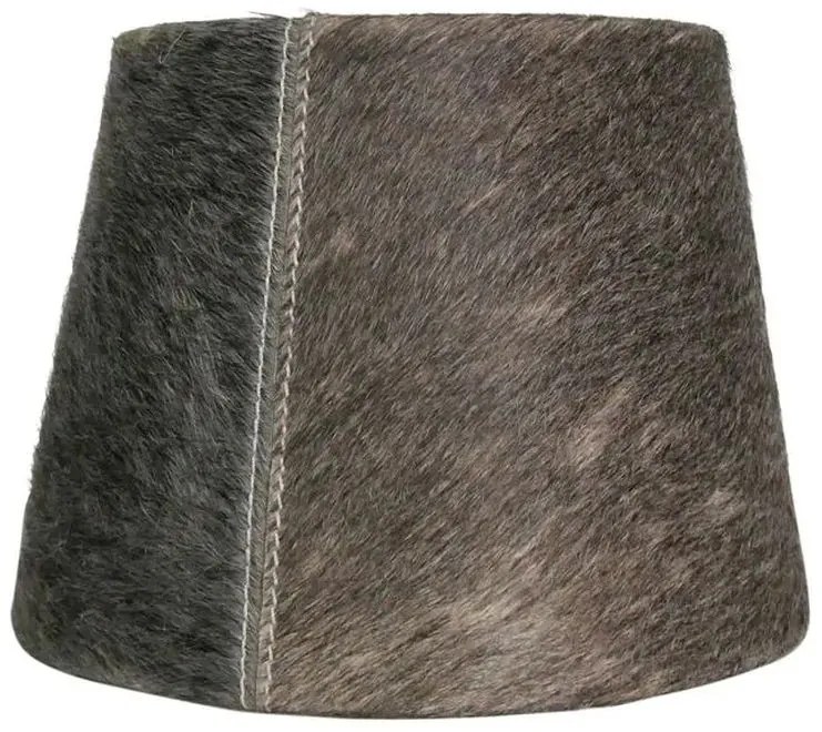 Tienidlo na lampu z hovädzej kože - hnedo šedá - Ø 20 * Ø 15*15cm