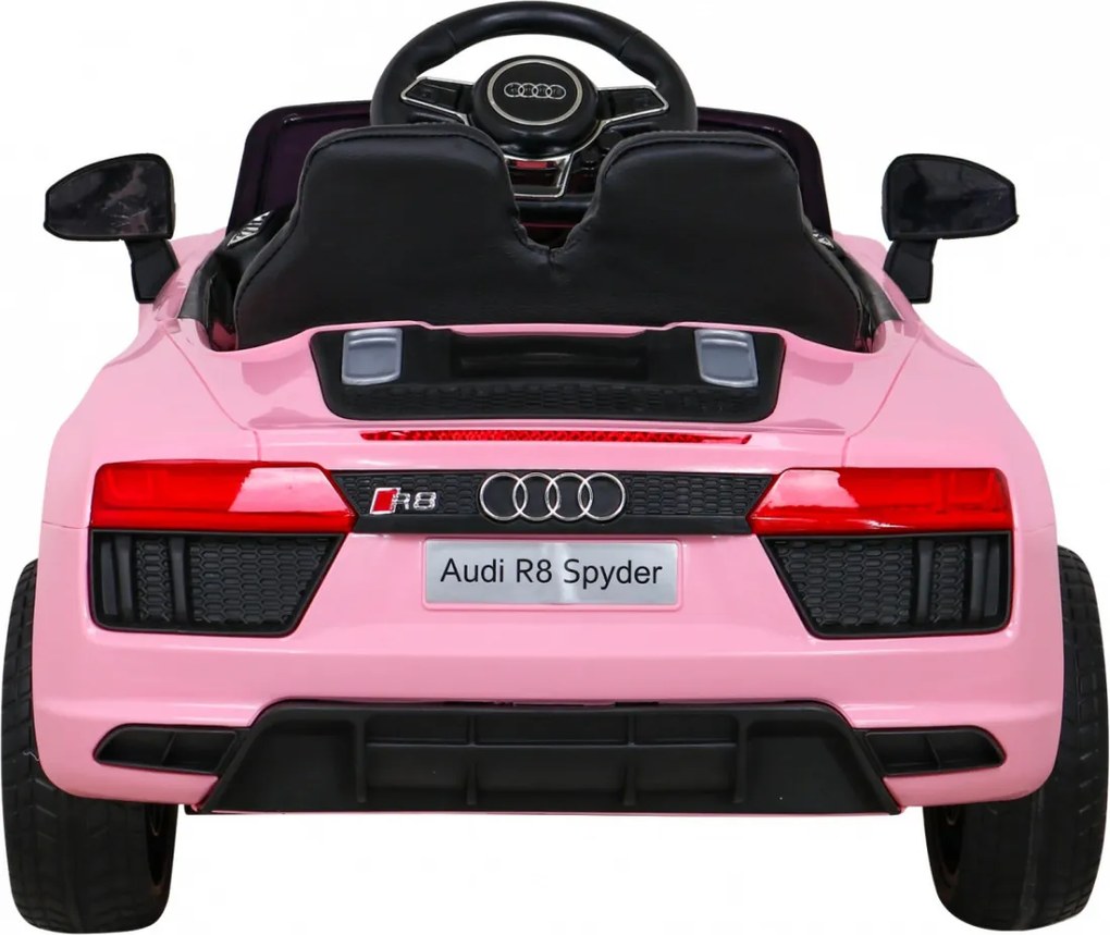 Ramiz Elektrické autíčko Audi R8 pre deti ružové + diaľkové ovládanie + EVA + pomalý štart + MP3 LED