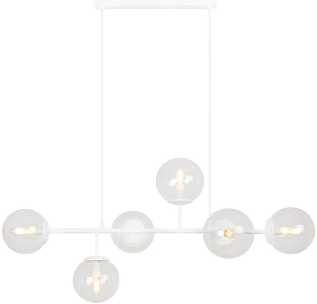 Závesné svietidlo Paris, 6x číre sklenené tienidlo, W