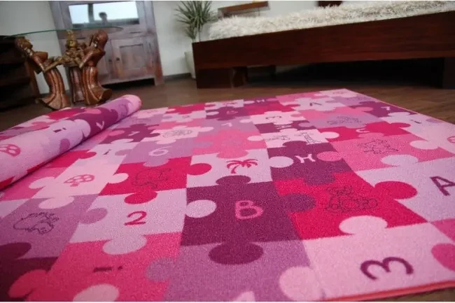 Detský koberec PUZZLE fiolet