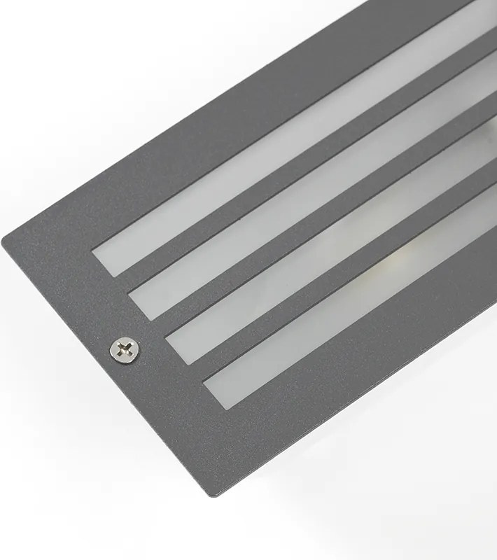 Sada 4 moderných zapustených svetiel tmavosivá IP44 - Hurricane