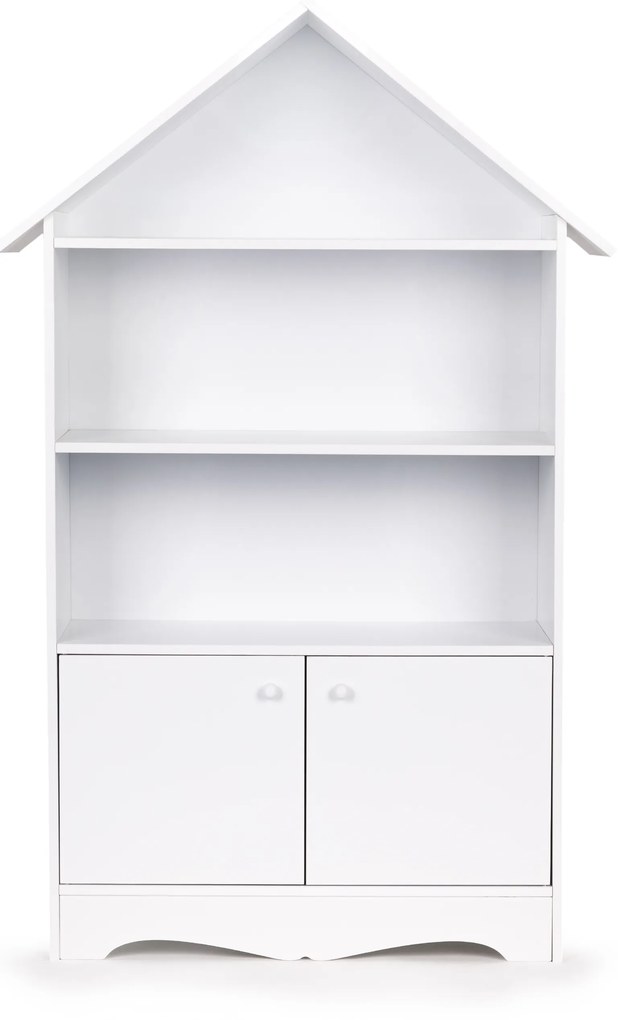 Polička, skrinka domček na hračky, biely Ecotoys
