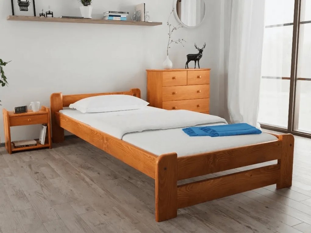 Posteľ Emily 80 x 200 cm, jelša Rošt: S lamelovým roštom, Matrac: Matrac DELUXE 10 cm