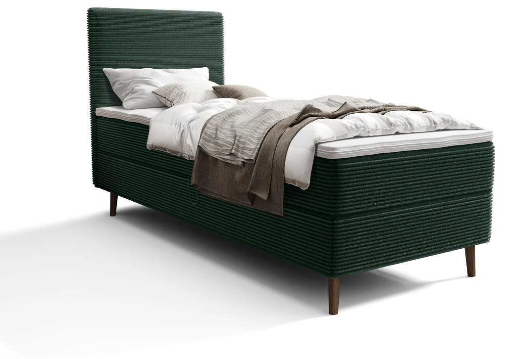 Jednolôžková posteľ 80 cm Napoli Bonell (zelená) (s roštom, s úl. priestorom). Vlastná spoľahlivá doprava až k Vám domov. 1082408
