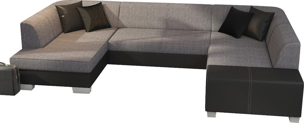 Expedo Rozkladacia súprava HAVANIS do tvaru U, 320x73x167/207 cm, sawana 05/soft 011 black, lavá