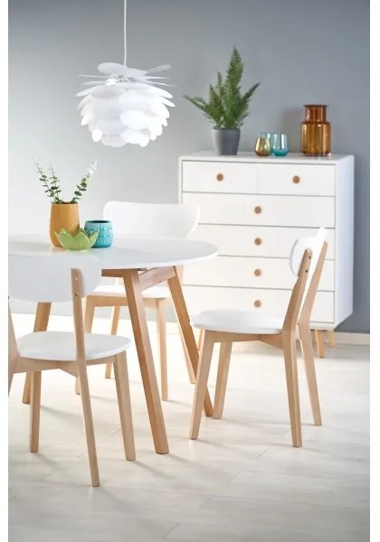 Jedálenský stôl SOLINA biela/dub