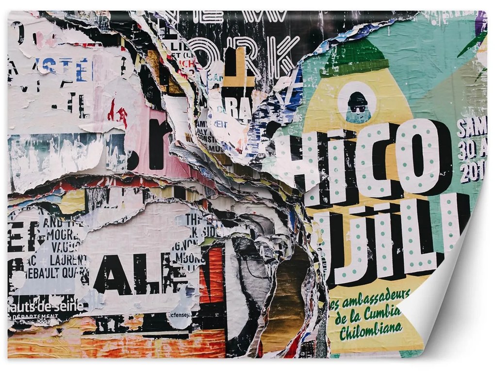 Gario Fototapeta Grunge stena - staré, roztrhané plagáty Materiál: Vliesová, Rozmery: 200 x 140 cm