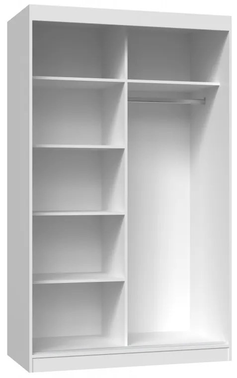 Šatníková skriňa IGA so zrkadlom 120 cm biela