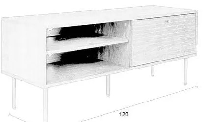 Hnedý TV stolík v dekore orecha 120x50x40 cm Stripes – White Label