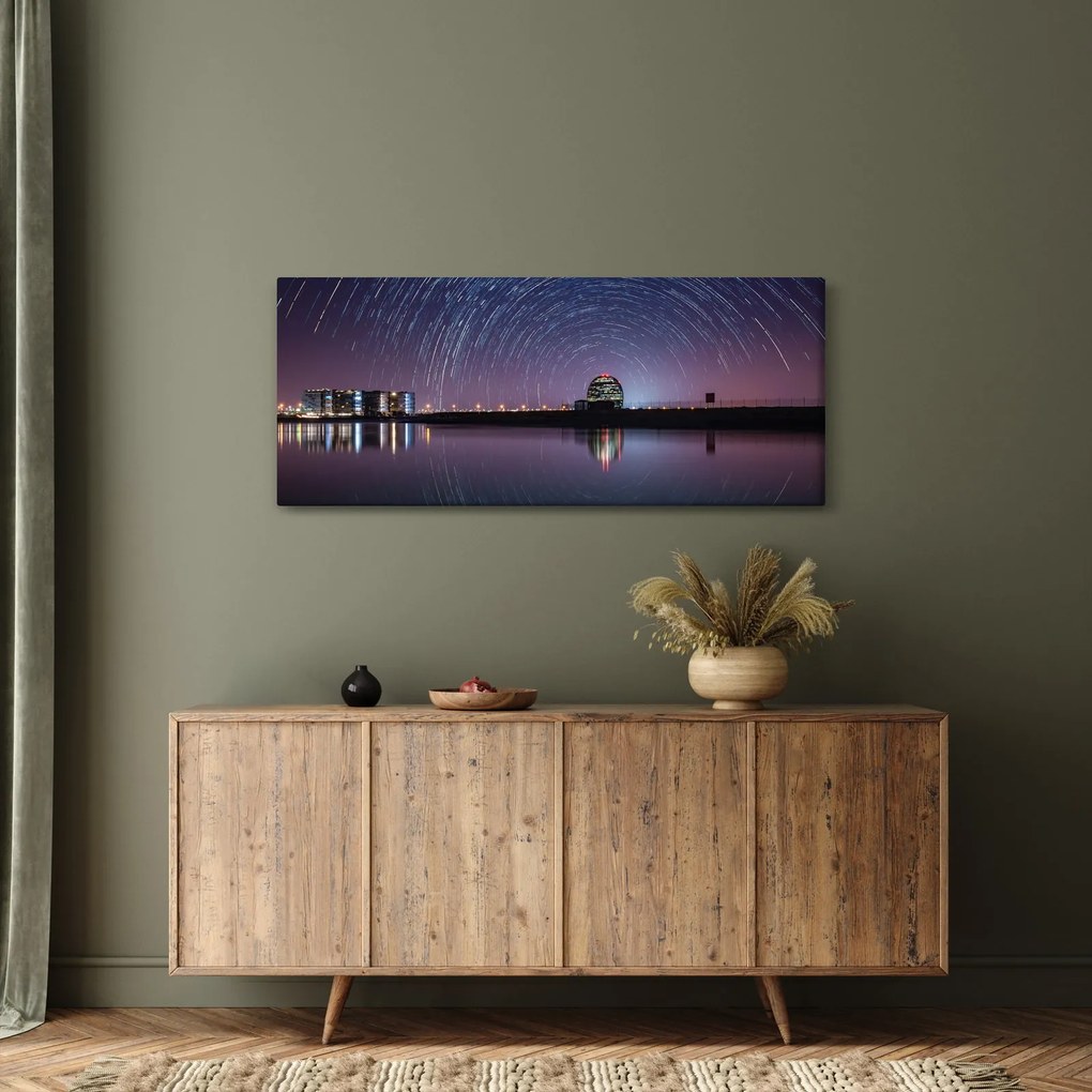 Obraz nočnej oblohy s hviezdami (120x50 cm)
