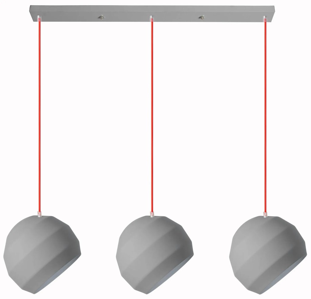 Toolight - Závesné trojité stropné svietidlo 3xE27 APP384-3CPR, šedá, OSW-05016