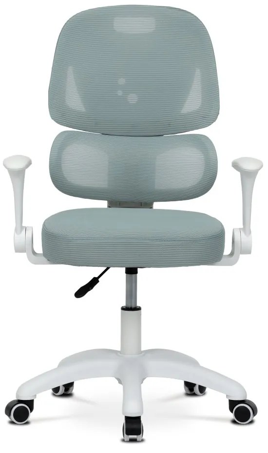 Detská pracovná stolička NANDU — sieť / látka, mentolová