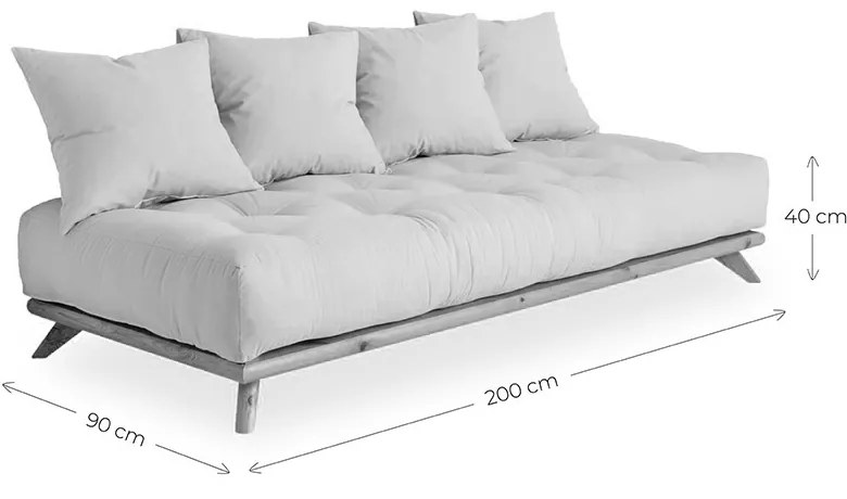 Variabilná pohovka Senza Clear lacquered/Mocca 85 × 200 × 90 cm