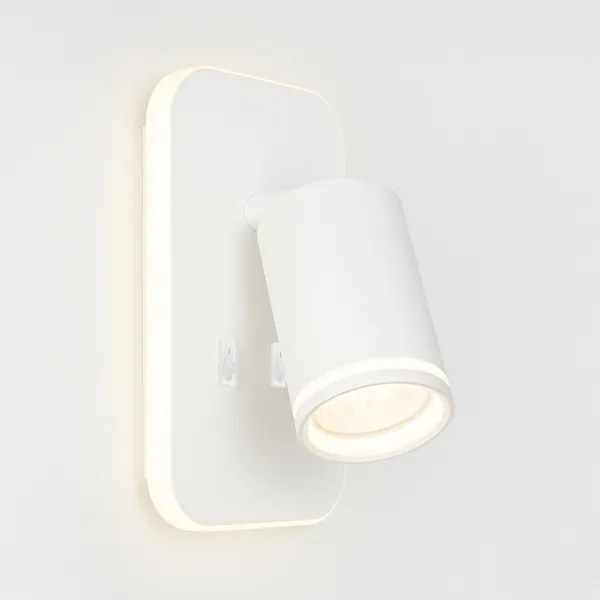 LED nástenné bodové svietidlo PIPE 1xGU10/10W/230V + LED/6W biela