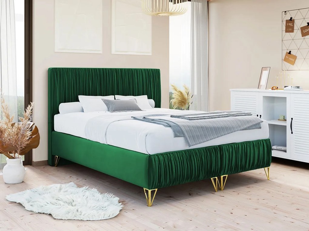 Manželská posteľ Kottos II, Rozmer postele: 160x200, Farba: Amor Velvet 4305