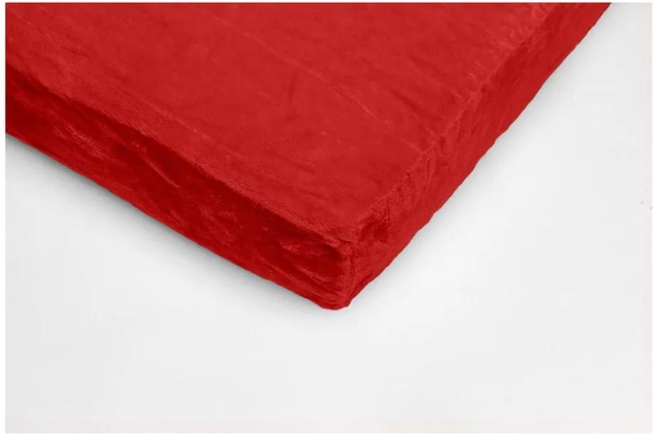 Červená mikroplyšová plachta My House, 180 × 200 cm