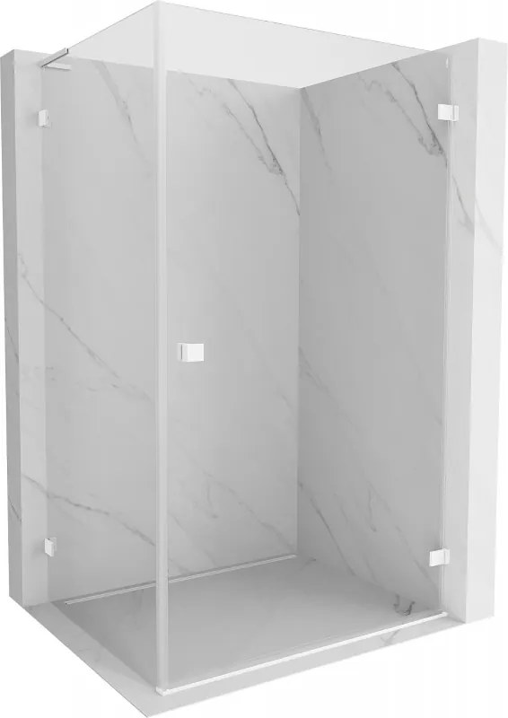 Mexen Lunar-B L, 1-krídlový sprchový kút, pravý, 90 x 70 cm, 8mm číre sklo, biely profil, 832L-090-070-20-00-P