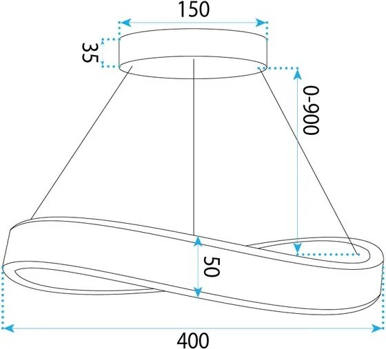 Toolight Toolight, LED závesné svietidlo, 40cm, 35W, 4000K, 3000lm, SWE065-CP, zlatá matná, OSW-20165