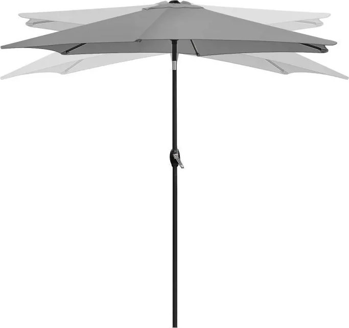Skladací slnečník s naklápaním - 210 cm sivá