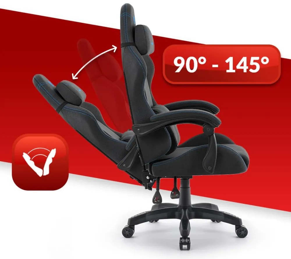 Ergonomické látkové herné kreslo HC-1014 modrá