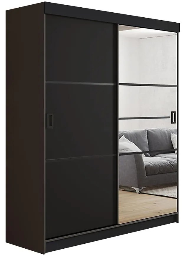 Skriňa Retro 138 4L grafit/ Dvierka čierna