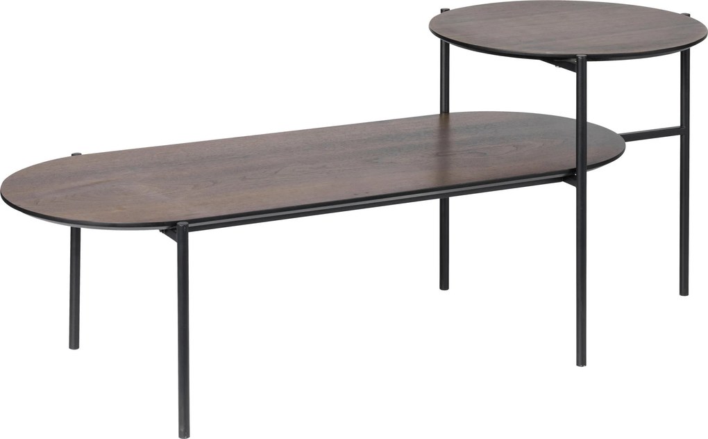 XXXLutz KONFERENČNÝ STOLÍK, čierna, tmavý dub, kov, kompozitné drevo, 118/45/48 cm MID.YOU - Stolíky do obývačky - 007968029301