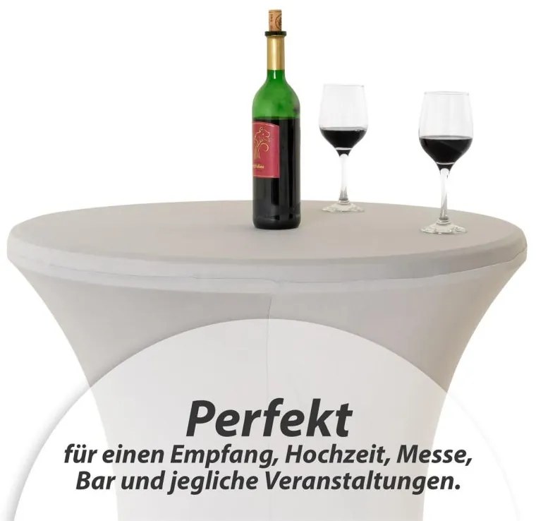 Poťah na vysoký stôl, elastický, 80 x 80 x 110 cm, sivý