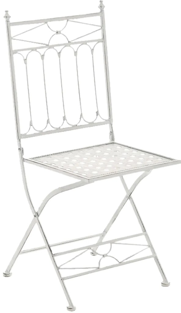 Kovová skladacia stolička Asina (SET 2 ks) - Biela antik
