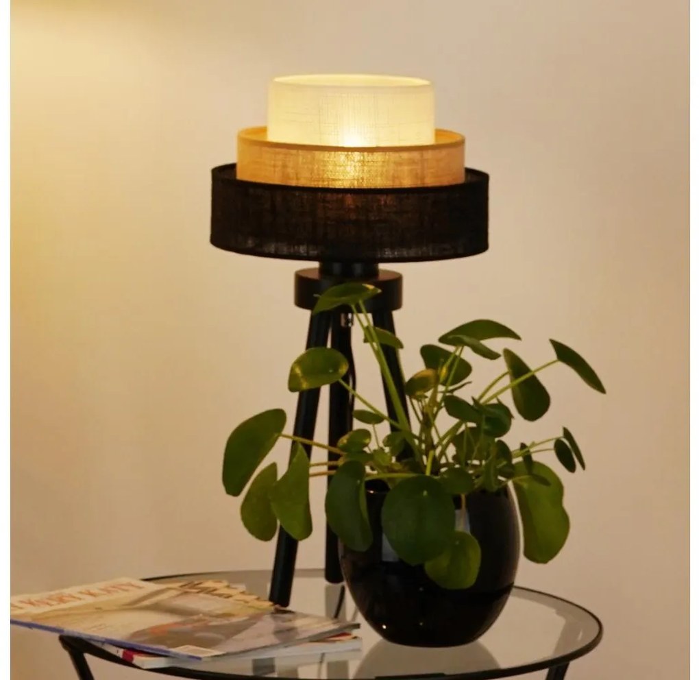 Brilagi - Stolná lampa ASPEN LUNETA 1xE27/15W/230V čierna/béžová/krémová