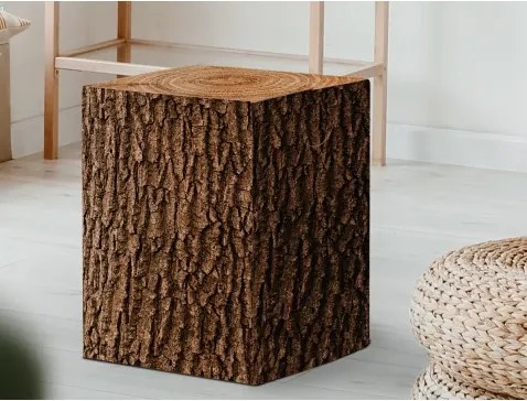 Taburet Benny, motív dreveného pňa%