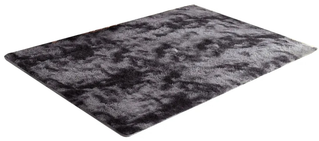 Tmavosivý obdĺžnikový shaggy koberec Ombre Rozmer: 80x150 cm