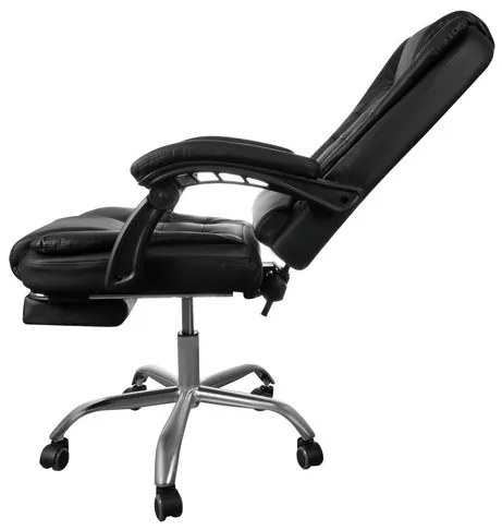 JAKS Kancelárske kreslo polohovateľné eko koža čierne BOSS