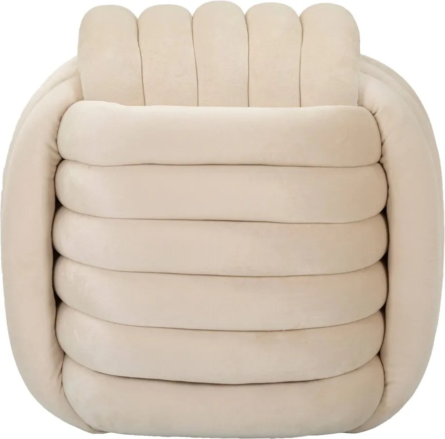Krémový zamatový taburet Softy – Mauro Ferretti