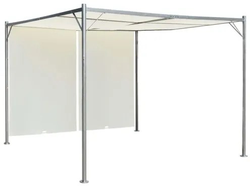 vidaXL Pergola s nastaviteľnou strechou krémovo-biela 3x3 m oceľová-